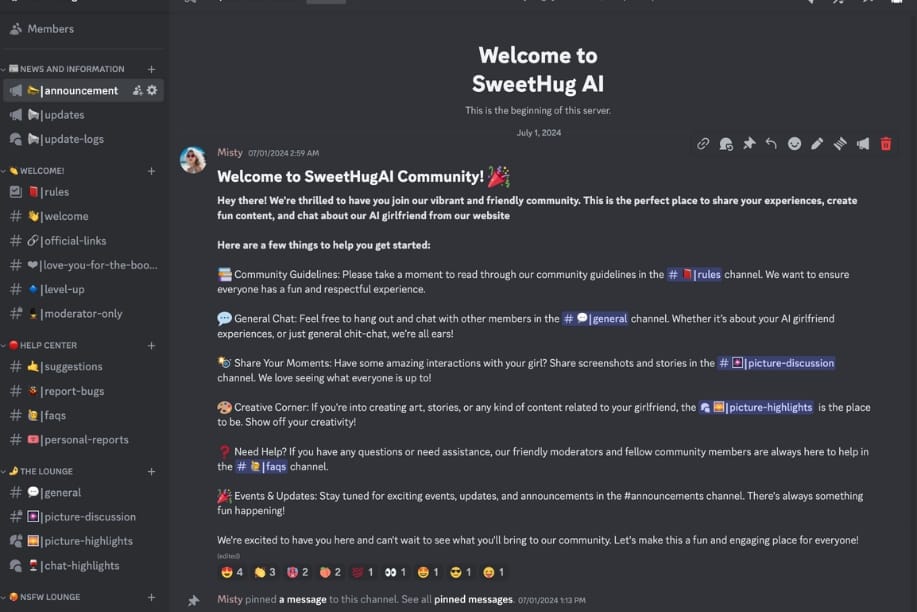 SweetHug AI discord